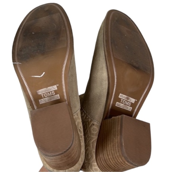 Toms Leila Suede Embossed Ankle Booties Size 9.5 - Picture 7 of 12